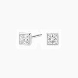 Princess-Cut Moissanite Bezel Stud Earrings