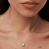 Princess-Cut Moissanite Pendant Necklace