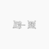Princess-Cut Moissanite Stud Earrings