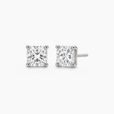 Princess-Cut Moissanite Stud Earrings