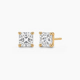 Princess-Cut Moissanite Stud Earrings