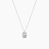 Radiant-Cut Moissanite Bezel Pendant Necklace