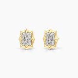2 ct Radiant-Cut Moissanite Bezel-Prong Stud Earrings