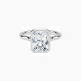 Radiant-Cut Moissanite Bezel Solitaire Ring
