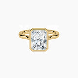 Radiant-Cut Moissanite Bezel Solitaire Ring