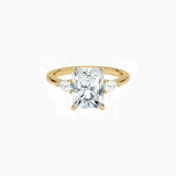 Radiant-Cut Moissanite Three-Stone Ring