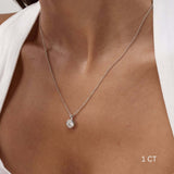 Round-Cut Moissanite Bezel Pendant Necklace