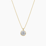 Round-Cut Moissanite Bezel Pendant Necklace