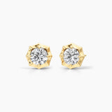 2 ct Round-Cut Moissanite Bezel-Prong Stud Earrings