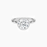 Round-Cut Moissanite Bezel Solitaire Ring