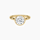 Round-Cut Moissanite Bezel Solitaire Ring