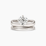Round-Cut Moissanite Double-Band Solitaire Ring