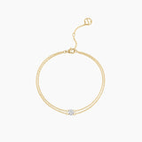 Round-Cut Moissanite Double-Chain Bracelet