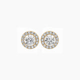 Round-Cut Moissanite Halo Stud Earrings