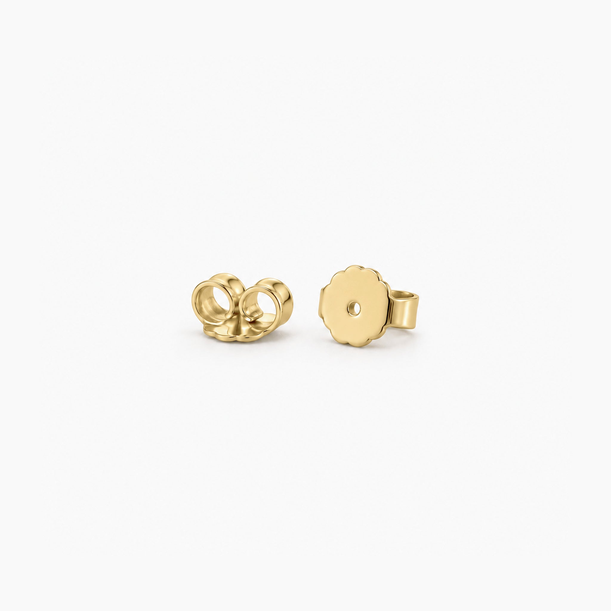 Radiant-Cut Moissanite Bezel Stud Earrings - yellow gold butterfly earring backs