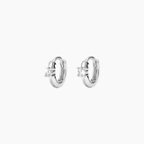 Single-Stone Moissanite Huggie Hoop Earrings