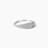 Slim Pavé Moissanite Signet Ring
