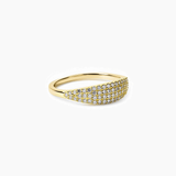 Slim Pavé Moissanite Signet Ring