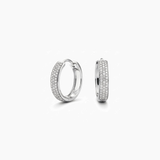 Small Bold Pavé Moissanite Hoop Earrings