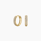 Small Bold Pavé Moissanite Hoop Earrings