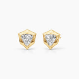 2 ct Trillion-Cut Moissanite Bezel-Prong Stud Earrings
