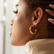 Chunky Gold Hoops - Women's Earrings - Someone & HerOwn