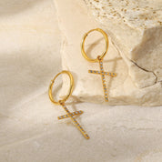 Cross Hoop Earrings - Women's Earrings - Someone & HerOwn