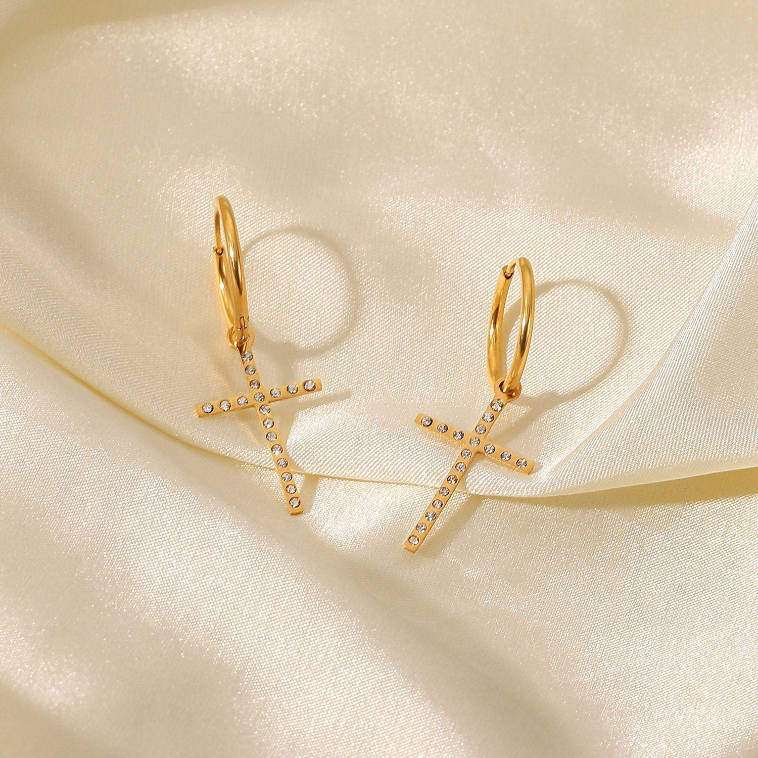 Cross Hoop Earrings - Women's Earrings - Someone & HerOwn