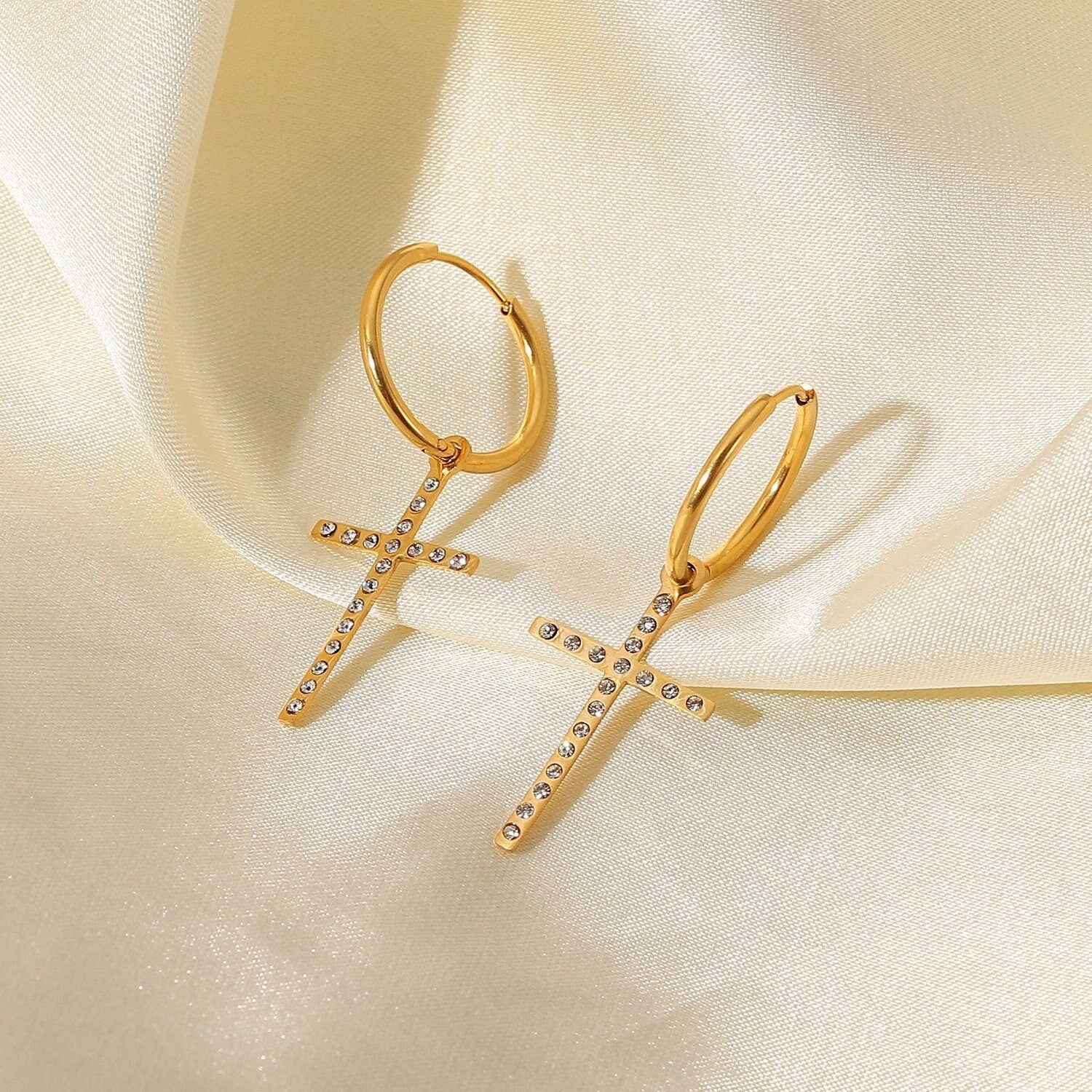 Cross Hoop Earrings - Women's Earrings - Someone & HerOwn