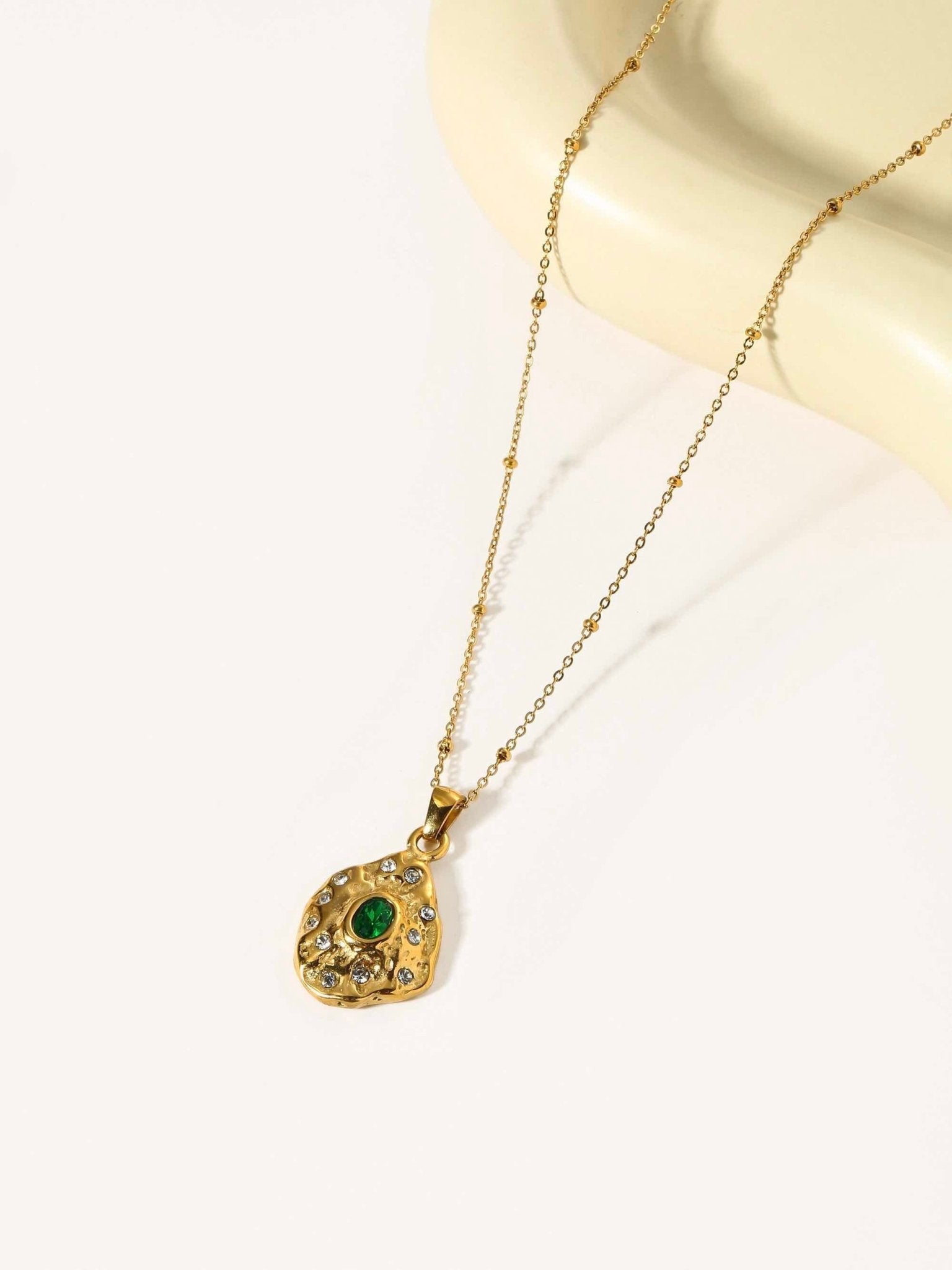 Emerald Textured Pendant Necklace - Women's Necklaces - Someone & HerOwn