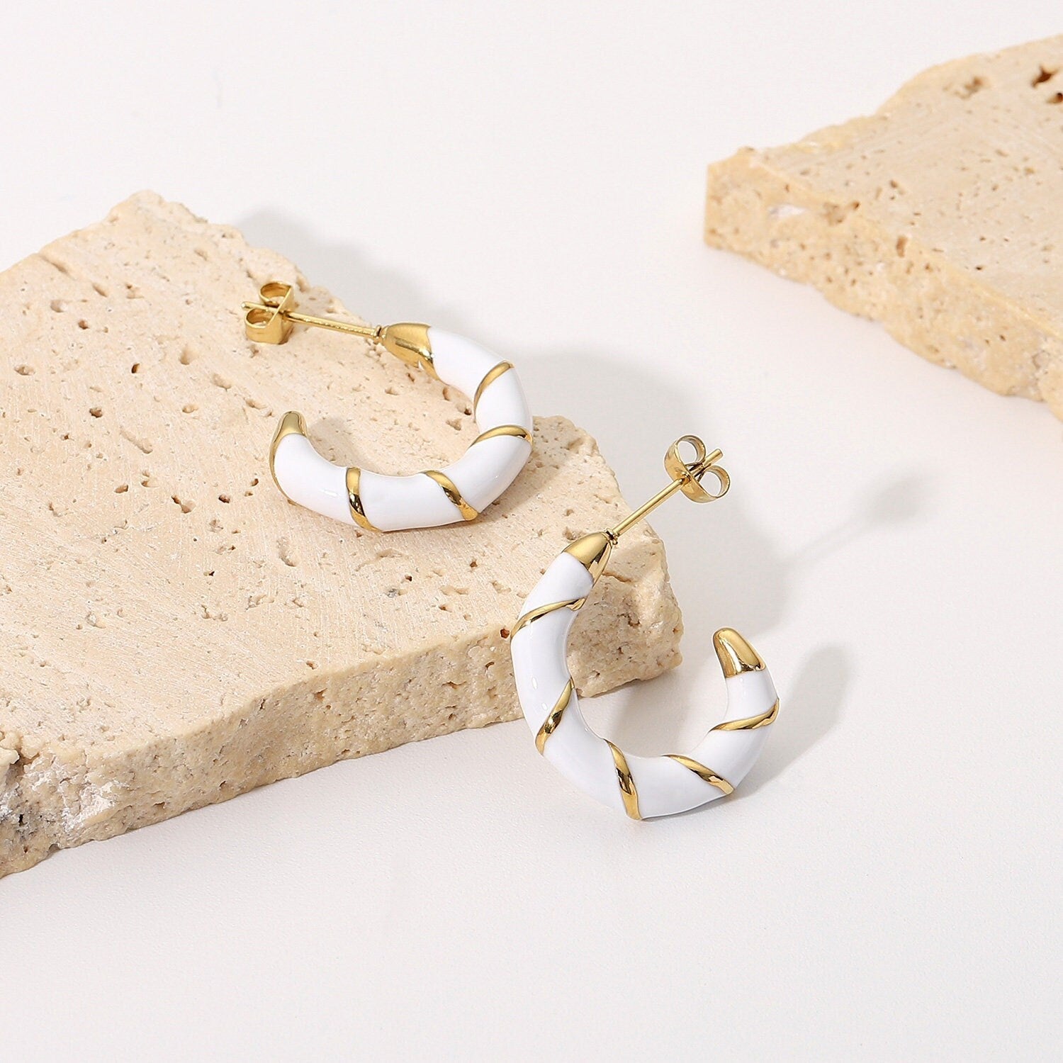 Enamel Textured Earrings - Women's Earrings - Someone & HerOwn