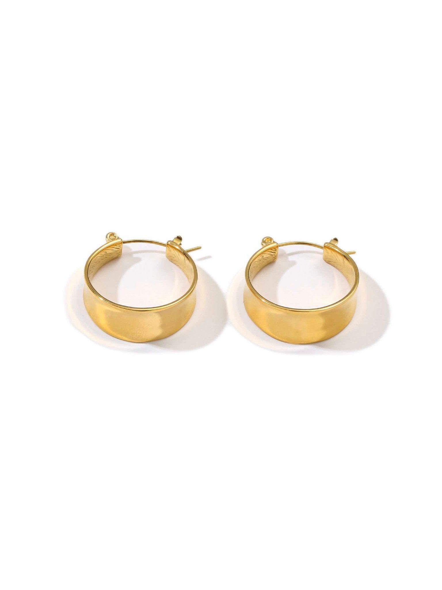 Gold Flat Hoop Earrings - Women's Earrings - Someone & HerOwn