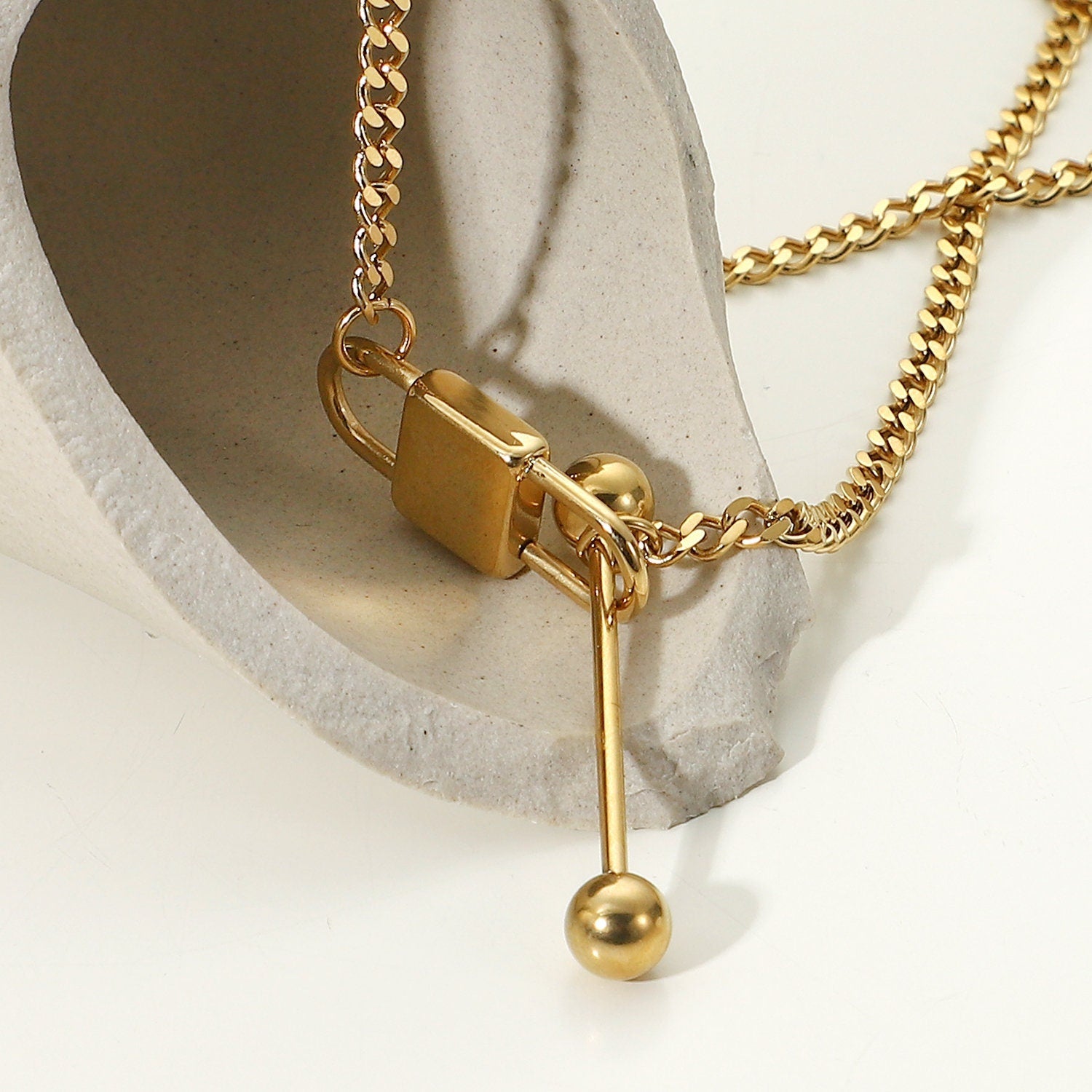 Gold Lock Necklace - Women's Necklaces - Someone & HerOwn