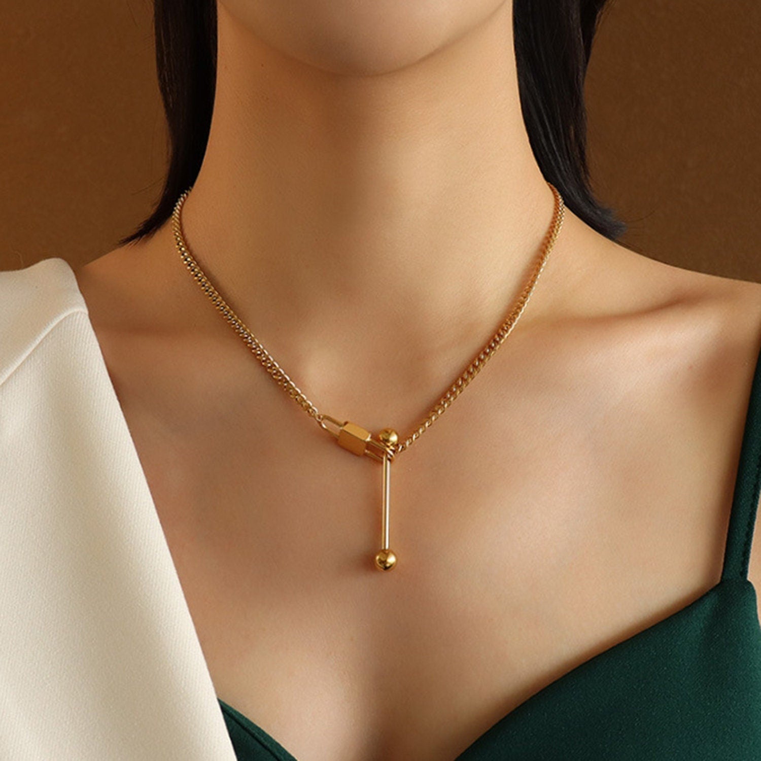 Gold Lock Necklace - Women's Necklaces - Someone & HerOwn