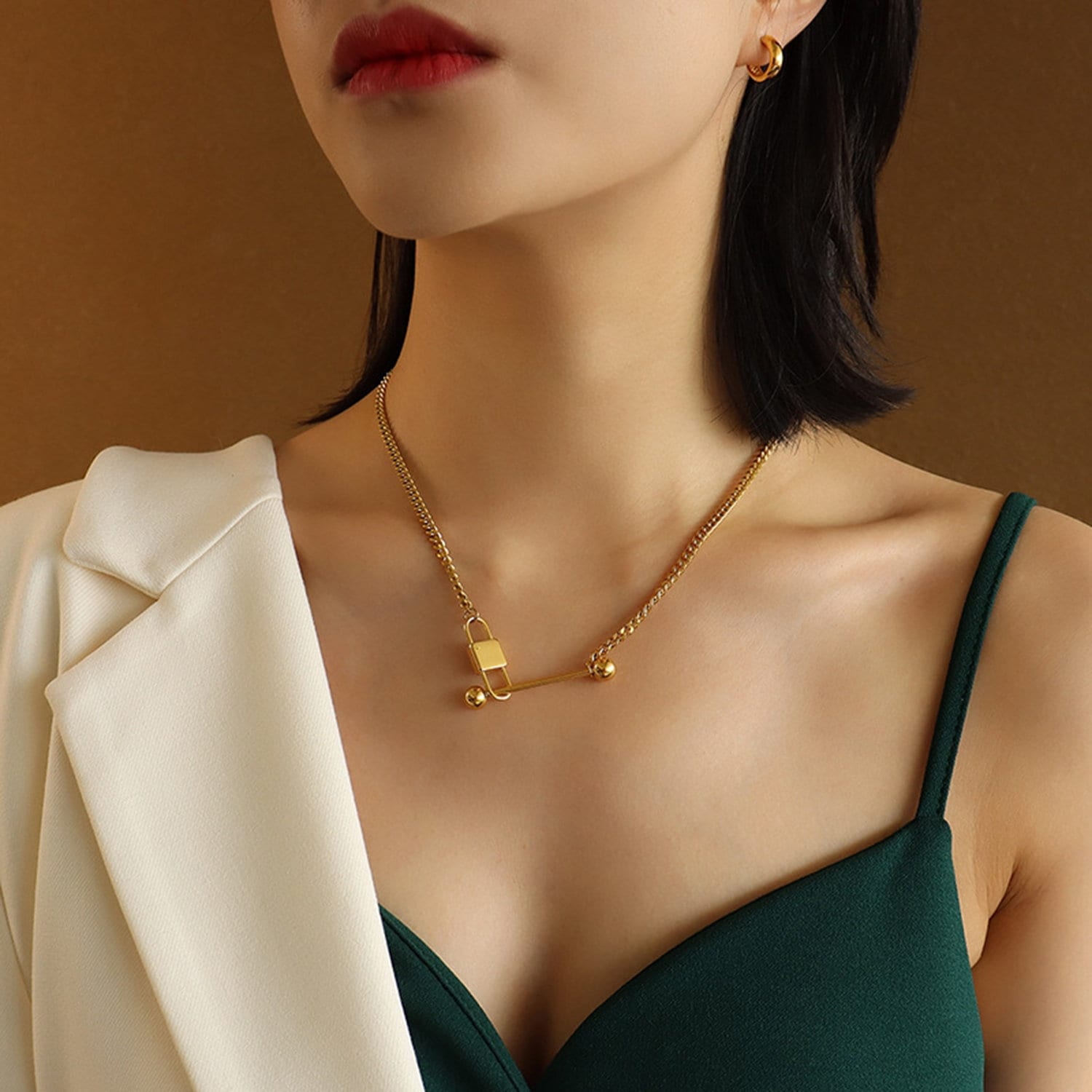 Gold Lock Necklace - Women's Necklaces - Someone & HerOwn