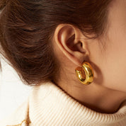 Chunky Gold Hoops - Women's Earrings - Someone & HerOwn