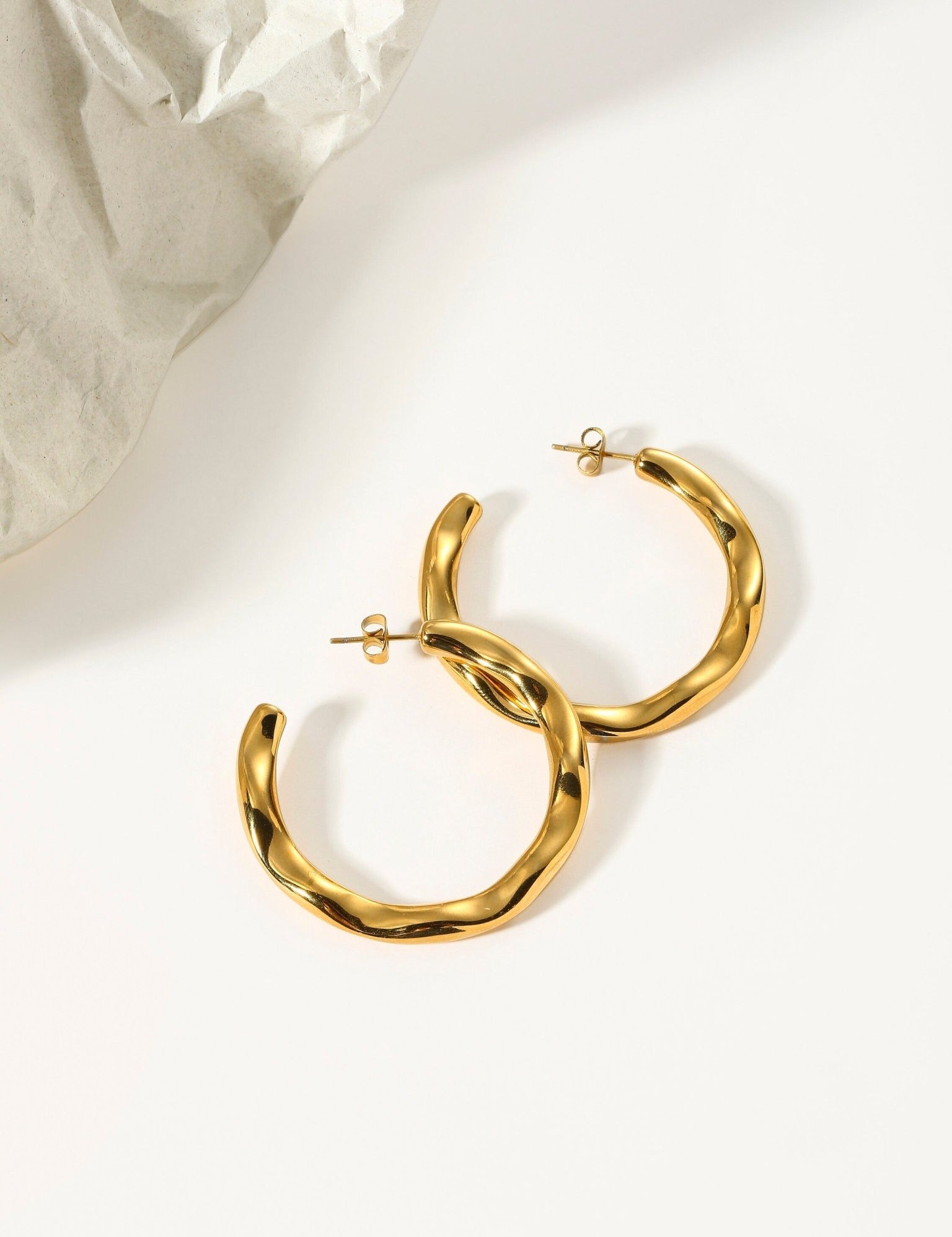 Large Hammered Hoops - Women's Earrings - Someone & HerOwn