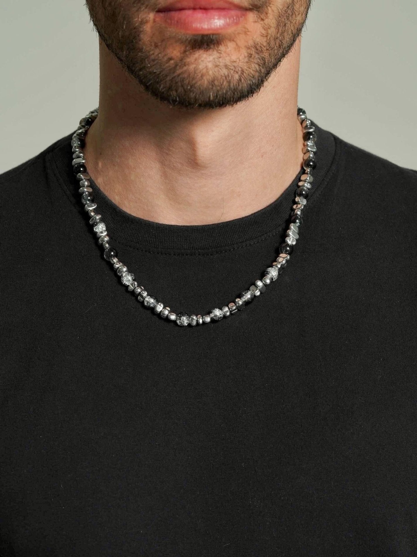 Hematite Beaded Necklace Men - Men's Necklaces - Someone & HerOwn