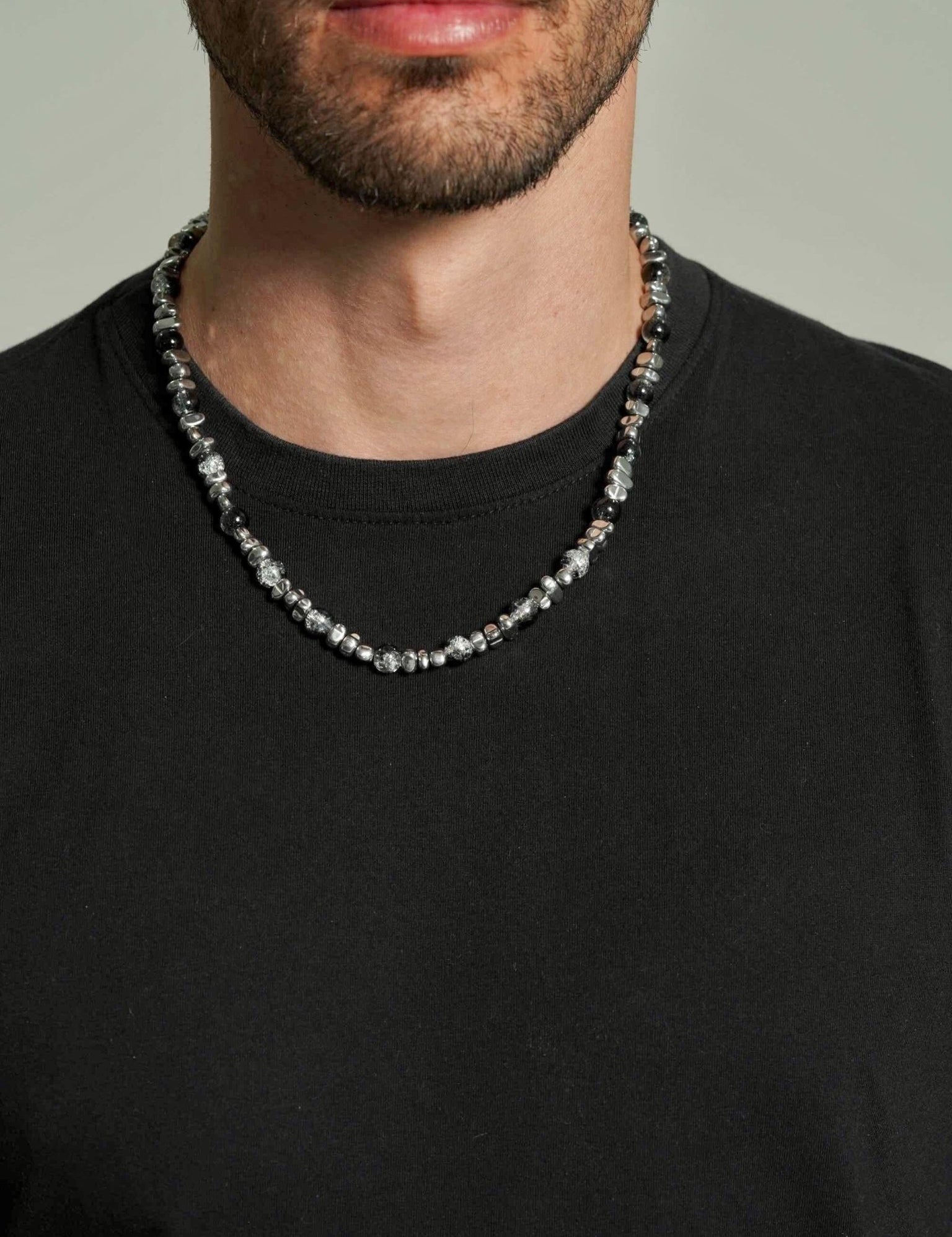 Hematite Beaded Necklace Men - Men's Necklaces - Someone & HerOwn