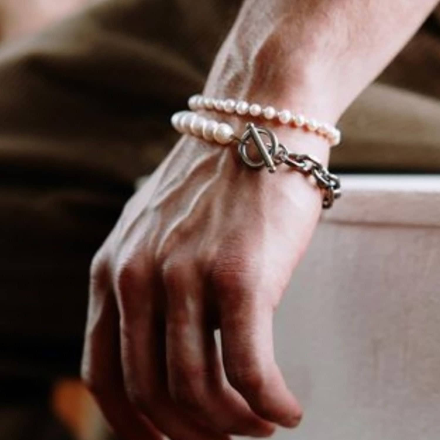 Pearl Chain Bracelet Men - Men&#39;s Bracelets - Someone &amp; HerOwn