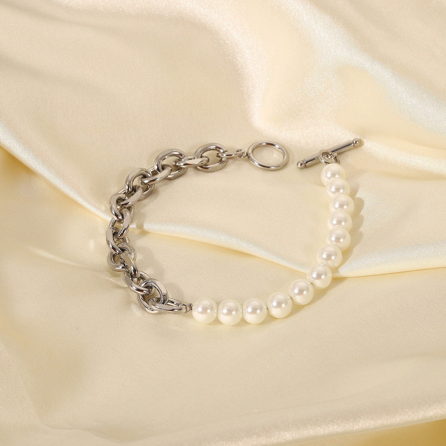 Men's Pearl Chain Bracelet - Timeless Elegance – Someone
