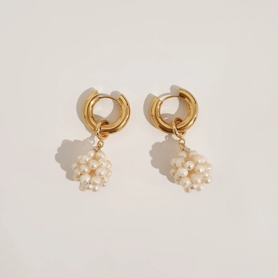 Pearl Cluster Hoops - Women's Earrings - Someone & HerOwn