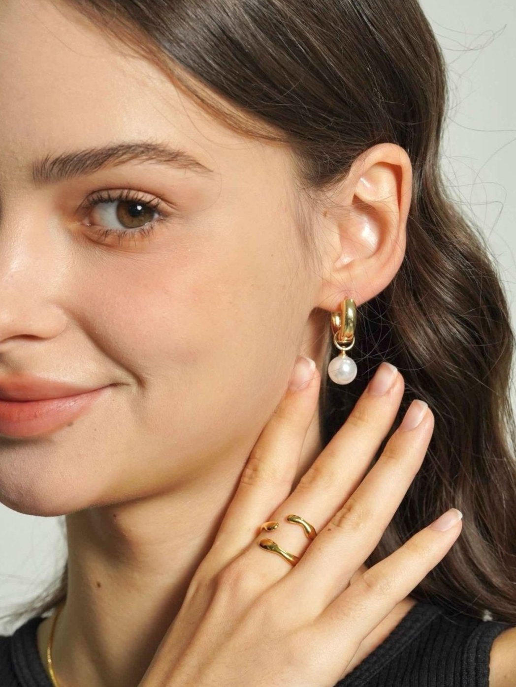 Pearl Drop Hoops - Women's Earrings - Someone & HerOwn