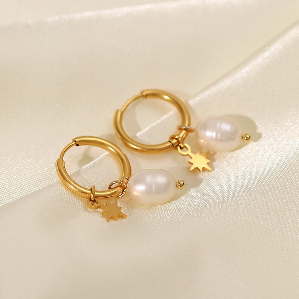 Pearl Drop Hoops - Women's Earrings - Someone & HerOwn