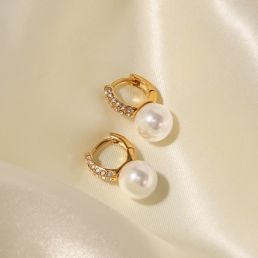 Pearl Drop Hoops - Women's Earrings - Someone & HerOwn