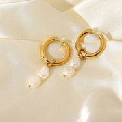 Pearl Drop Hoops - Women's Earrings - Someone & HerOwn