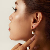 Pearl Drop Hoops - Women's Earrings - Someone & HerOwn