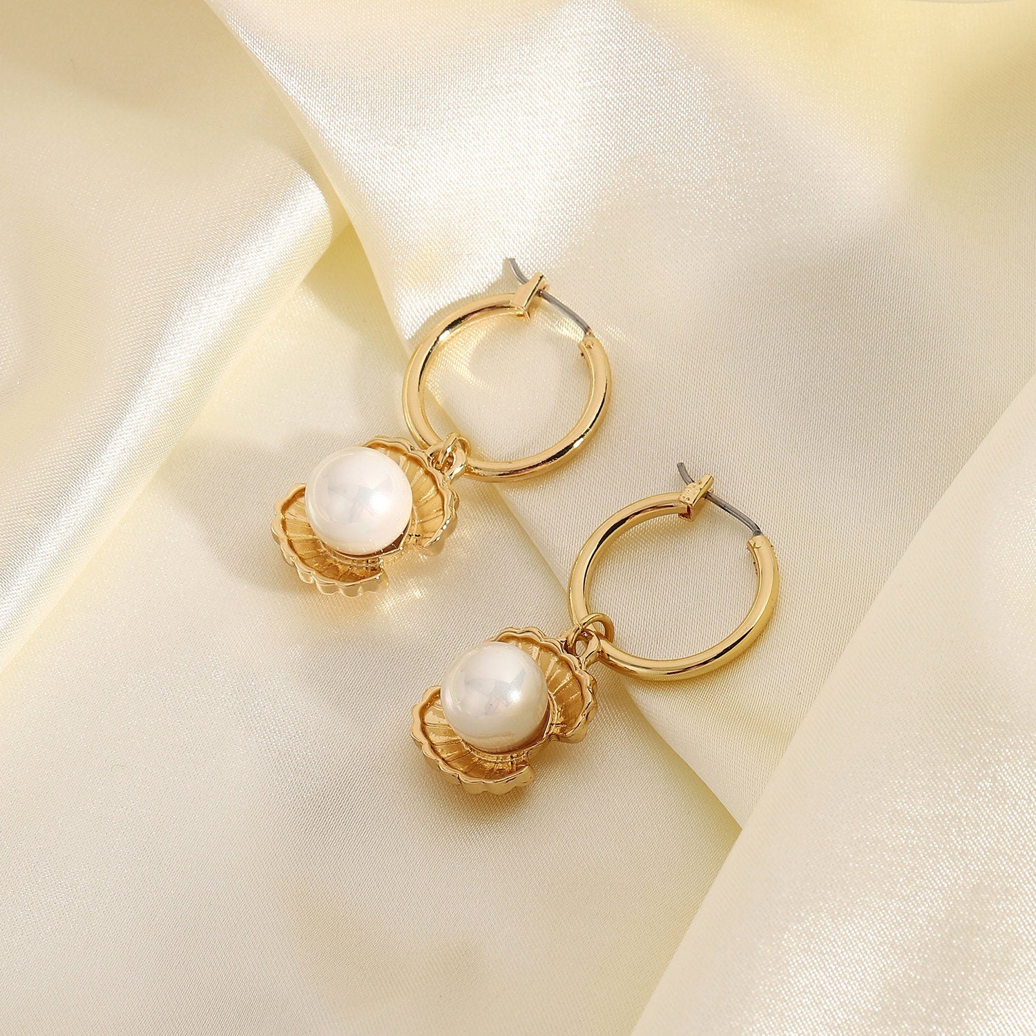 Pearl Drop Hoops - Women's Earrings - Someone & HerOwn