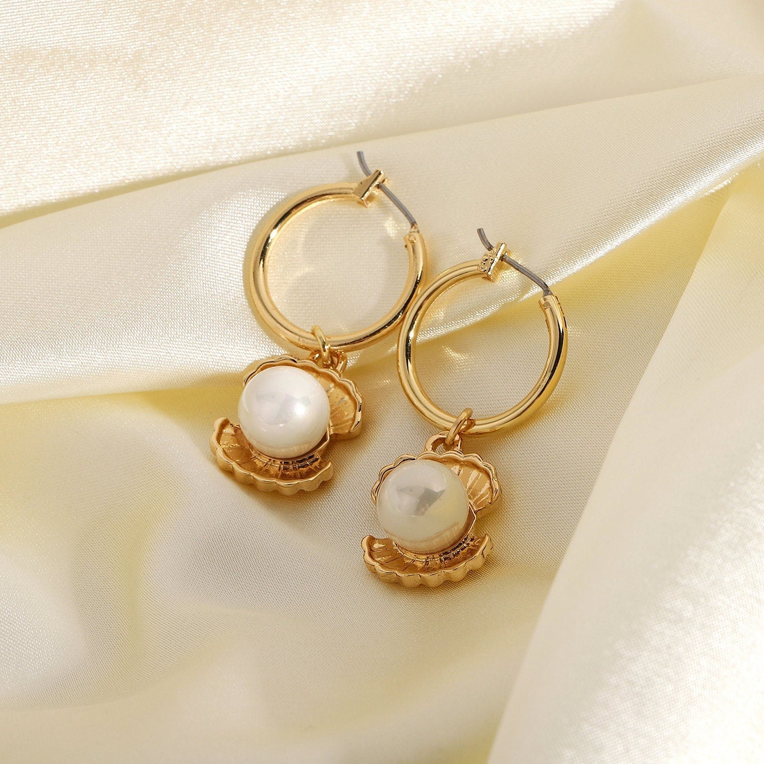 Pearl Drop Hoops - Women's Earrings - Someone & HerOwn