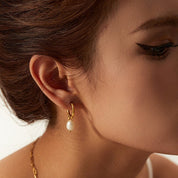 Pearl Drop Hoops - Women's Earrings - Someone & HerOwn